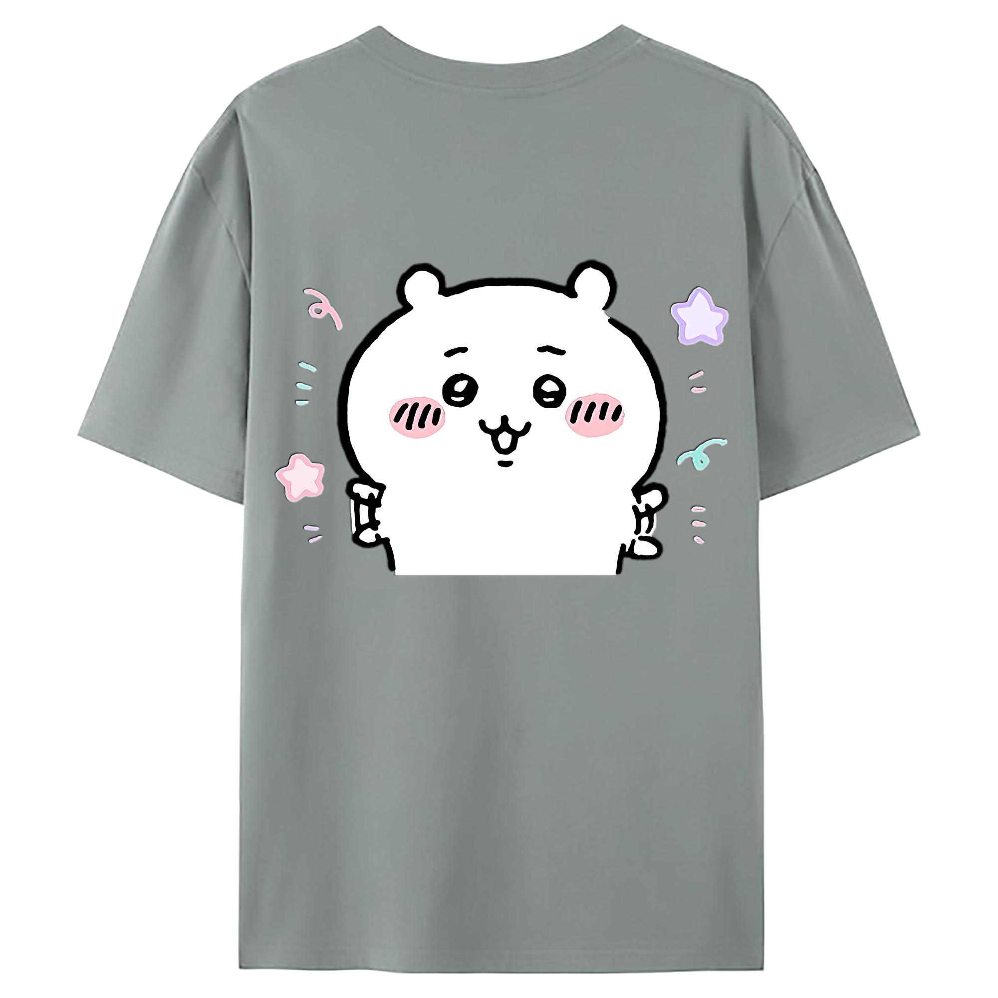 （画像用） ちいかわ ちいかわ Chii-kawa chiikawa 綿100％ メンズ半袖Tシャツ（バックプリント） 通気性